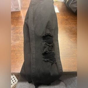 Black Distressed Slim Fit Jeggings (Large)